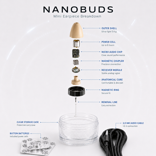 NanoBuds Mini Bluetooth Earpiece – Beige